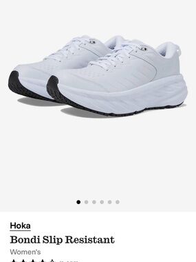 Hoka Women's Bondi Slip-Resistant Running Shoes - White/Black